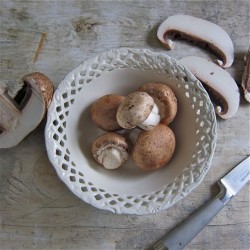 Savory mushroom bread pudding