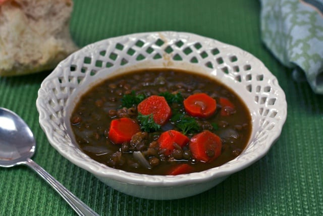 Lentil soup and the Leibster blog award: This vegetarian homemade soup recipe is one that I make again and again.
