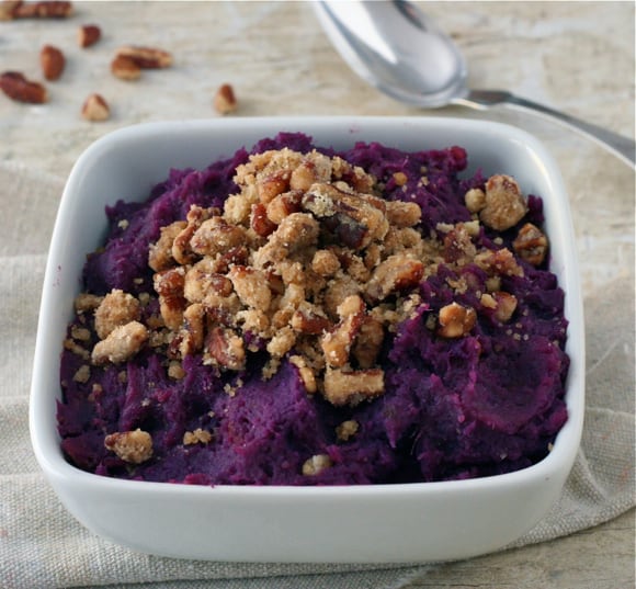 Purple Sweet Potatoes with Praline Topping